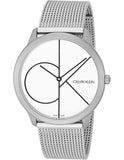 Calvin Klein Minimal White Dial Silver Mesh Bracelet Watch for Men - K3M5115X Authentic Buy Shop Now