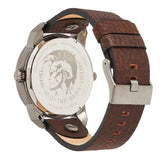 Diesel Mini Daddy Analog Blue Dial Brown Leather Strap Watch For Men - DZ7339 Authentic Buy Shop Now