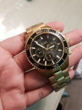 Guess Chaser Chronograph Black Dial Gold Steel Strap Watch for Men - W0170G2 Authentic Buy Shop Now