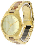 Michael Kors Slim Runway Gold Dial Two Tone Steel Strap Watch for Women - MK4300 Authentic Buy Shop Now