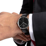Calvin Klein High Noon Quartz Black Dial Black Leather Strap Watch for Men - K8M211C1 Authentic Buy Shop Now
