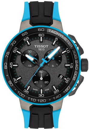 Tissot T Race Cycling Chronograph Black Dial Two Tone Rubber Strap Watch For Men - T111.417.37.441.05 Authentic Buy Shop Now