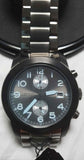 Marc Jacobs Larry Chronograph Black Dial Gunmetal Grey Steel Strap Watch for Men - MBM5031 Authentic Buy Shop Now