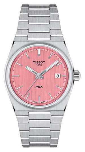 Tissot PRX Quartz Pink Dial Silver Steel Strap Watch for Women - T137.210.11.331.00 Authentic Buy Shop Now