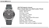 Emporio Armani Classic Quartz Grey Dial Grey Leather Strap Watch For Men - AR1730 Authentic Buy Shop Now