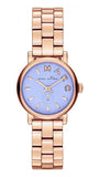 Marc Jacobs Mini Baker Blue Dial Rose Gold Steel Strap Watch for Women - MBM3285 Authentic Buy Shop Now