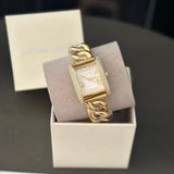 Michael Kors Emery Three Hand Silver Dial Gold Steel Strap Watch For Women - Mk7300 Authentic Buy Shop Now