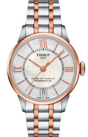 Tissot Chemin Des Tourelles Powermatic 80 Lady Silver Dial Two Tone Steel Strap Watch For Women - T099.207.22.118.02 Authentic Buy Shop Now