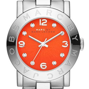 Marc Jacobs Amy Red Dial Silver Steel Strap Watch for Women - MBM3302 Authentic Buy Shop Now