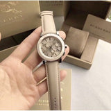 Burberry Chronograph Rose Gold Dial Beige Leather Strap Watch for Women - BU9704 Authentic Buy Shop Now