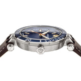 Versace Greca Sport Analog Blue Dial Brown Leather Strap Watch For Men - VEZ300121 Authentic Buy Shop Now