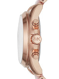 Michael Kors Bradshaw Chronograph Pink Dial Two Tone Steel Strap Watch For Women - MK6830 Authentic Buy Shop Now