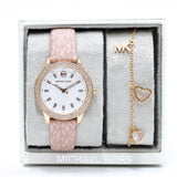 Michael Kors Tibby Silver Dial Pink Leather Strap Watch for Women - MK1050 Authentic Buy Shop Now