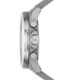 Michael Kors Brecken Chronograph Silver Dial White Leather Strap Watch For Men - MK8949 Authentic Buy Shop Now