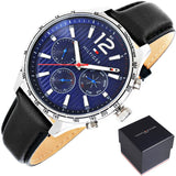 Tommy Hilfiger Gavin Blue Dial Blue Leather Strap Watch for Men - 1791468 Authentic Buy Shop Now