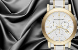 Burberry The City White Dial Two Tone Steel Strap Watch for Men - BU9751 Authentic Buy Shop Now