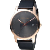 Calvin Klein City Quartz Grey Dial Black Leather Strap Watch for Men - K2G2G6C3 Authentic Buy Shop Now