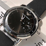Emporio Armani Aviator Quartz Black Dial Black Leather Strap Watch For Men - AR11336 Authentic Buy Shop Now
