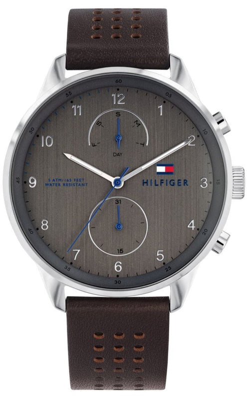 Tommy Hilfiger Chase Quartz Brown Dial Brown Leather Strap Watch for Men - 1791579 Authentic Buy Shop Now