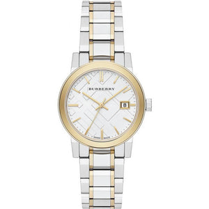 Burberry The City White Dial Two Tone Steel Strap Watch for Women - BU9115 Authentic Buy Shop Now
