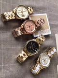 Michael Kors Briar Quartz Rose Gold Dial Rose Gold Steel Strap Watch For Women - MK6465 Authentic Buy Shop Now