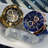 Guess Poseidon Chronograph Blue Dial Blue Silicone Strap Watch For Men - GW0425G3 Authentic Buy Shop Now