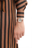 Emporio Armani Aurora Quartz Silver Dial Gold Steel Strap Watch For Women - AR11108 Authentic Buy Shop Now