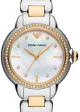Emporio Armani Mia Quartz Mother of Pearl Dial Two Tone Steel Strap Watch For Women - AR11524 Authentic Buy Shop Now