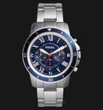 Fossil Grant Sport Chronograph Blue Dial Silver Steel Strap Watch for Men - FS5238 Authentic Buy Shop Now