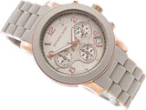 Michael Kors Runway Chronograph Grey Dial Grey Silicone Strap Watch For Women - MK7386 Authentic Buy Shop Now