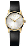 Calvin Klein City Silver Dial Black Leather Strap Watch For Women - K2G23520 Authentic Buy Shop Now