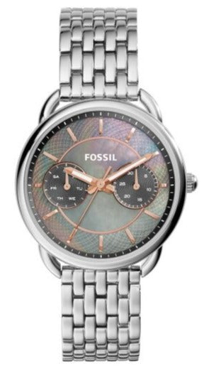 Fossil Tailor Mother of Pearl Black Dial Silver Steel Strap Watch for Women - ES3911 Authentic Buy Shop Now