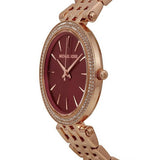 Michael Kors Darci Red DIal Rose Gold Stainless Steel Strap Watch for Women - MK3378 Authentic Buy Shop Now