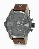 Diesel Little Daddy SBA Small Sized Grey Dial Brown Leather Strap Watch For Men - DZ7258 Authentic Buy Shop Now