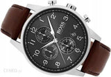 Hugo Boss Navigator Grey Dial Brown Leather Strap Watch for Men - 1513494 Authentic Buy Shop Now