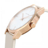 Calvin Klein City Silver Dial White Leather Strap Watch for Women - K2G236X6 Authentic Buy Shop Now