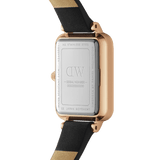 Daniel Wellington Quadro Black Dial Black Leather Strap Watch For Women - DW00100449 Authentic Buy Shop Now