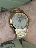 Burberry The City Gold Dial Gold Steel Strap Watch for Men - BU9038 Authentic Buy Shop Now