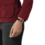 Tissot Carson Premium Lady Maroon Dial Maroon Leather Strap Watch For Women - T122.210.16.373.00 Authentic Buy Shop Now
