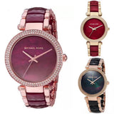 Michael Kors Parker Maroon Dial Two Tone Steel Strap Watch for Women - MK6412 Authentic Buy Shop Now