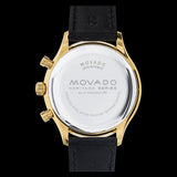 Movado Heritage Chronograph Calendoplan Blue Dial Black Leather Strap Watch for Men - 3650006 Authentic Buy Shop Now