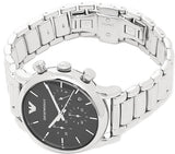 Emporio Armani Chronograph Black Dial Silver Steel Strap Watch For Men - AR1853 Authentic Buy Shop Now