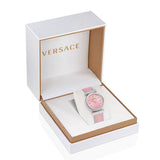Versace Audrey Quartz White Dial Pink Leather Strap Watch for Women - VELR00119 Authentic Buy Shop Now