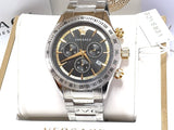 Versace Classic Chronograph Quartz Black Dial Silver Steel Strap Watch For Men - VEV700419 Authentic Buy Shop Now
