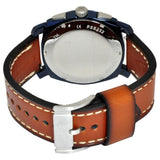 Fossil Machine Chronograph Blue Dial Brown Leather Strap Watch for Men - FS5232 Authentic Buy Shop Now