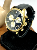 Movado Heritage Chronograph Calendoplan Blue Dial Black Leather Strap Watch for Men - 3650006 Authentic Buy Shop Now