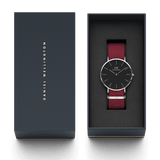 Daniel Wellington Classic Roselyn Black Dial Maroon Nylon Strap Watch For Women - DW00100274 Authentic Buy Shop Now