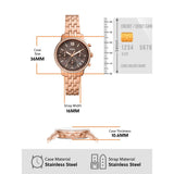 Fossil Neutra Chronograph Mother of Pearl Brown Dial Rose Gold Steel Strap Watch for Women - ES5218 Authentic Buy Shop Now