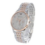 Emporio Armani Classic Silver Dial Two Tone Steel Strap Watch For Men - AR1839 Authentic Buy Shop Now