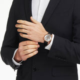 Emporio Armani Meccanico Skeleton Silver Dial Black Leather Strap Watch For Men - AR60031 Authentic Buy Shop Now
